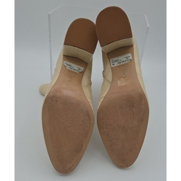 Schutz Women's Size 10B Leather Croco Ankle Boots Lupe Eggshell Side Zip EUC - Picture 9 of 10